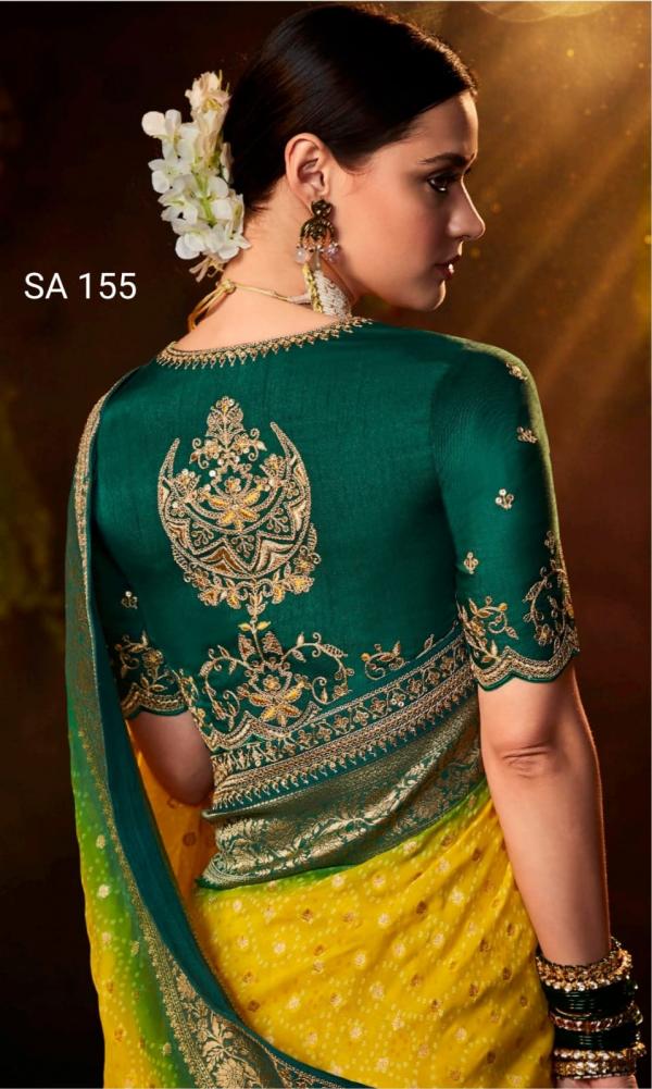 Kimora Sindhuri Bandhej Embroidery Saree Collection